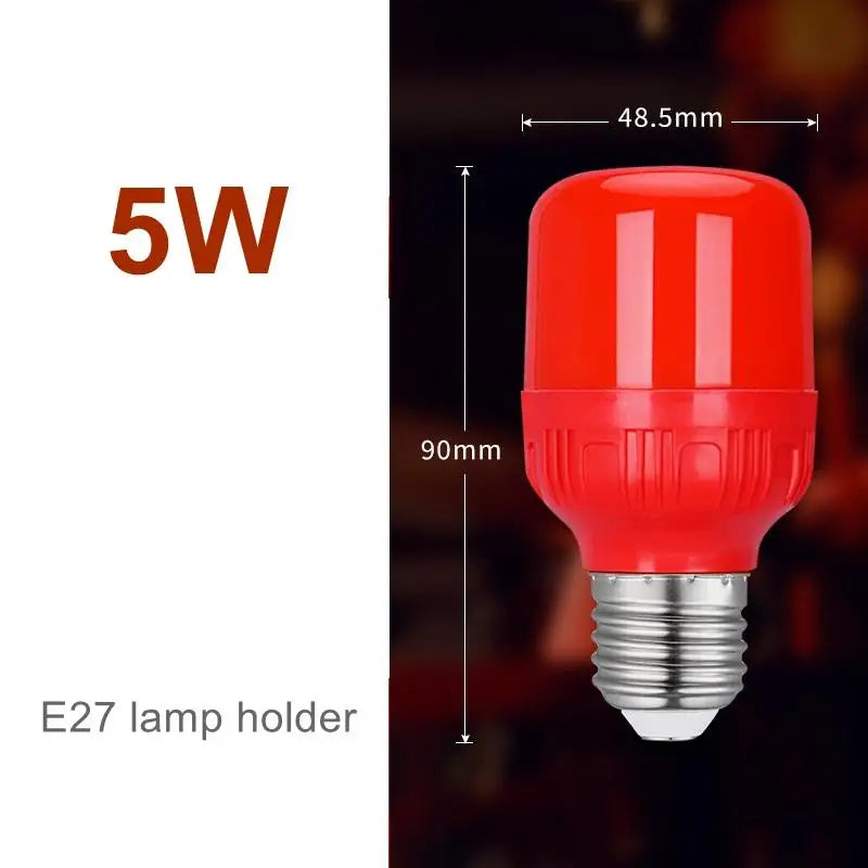 Red LED Light Bulb E27/B22 5W–30W Festive Spot Light 220V LED Light Bulb Richie's 5W