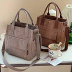 Large Corduroy Tote Bag – Women's Shoulder Bag for Work & College Corduroy Tote Bag Richie's
