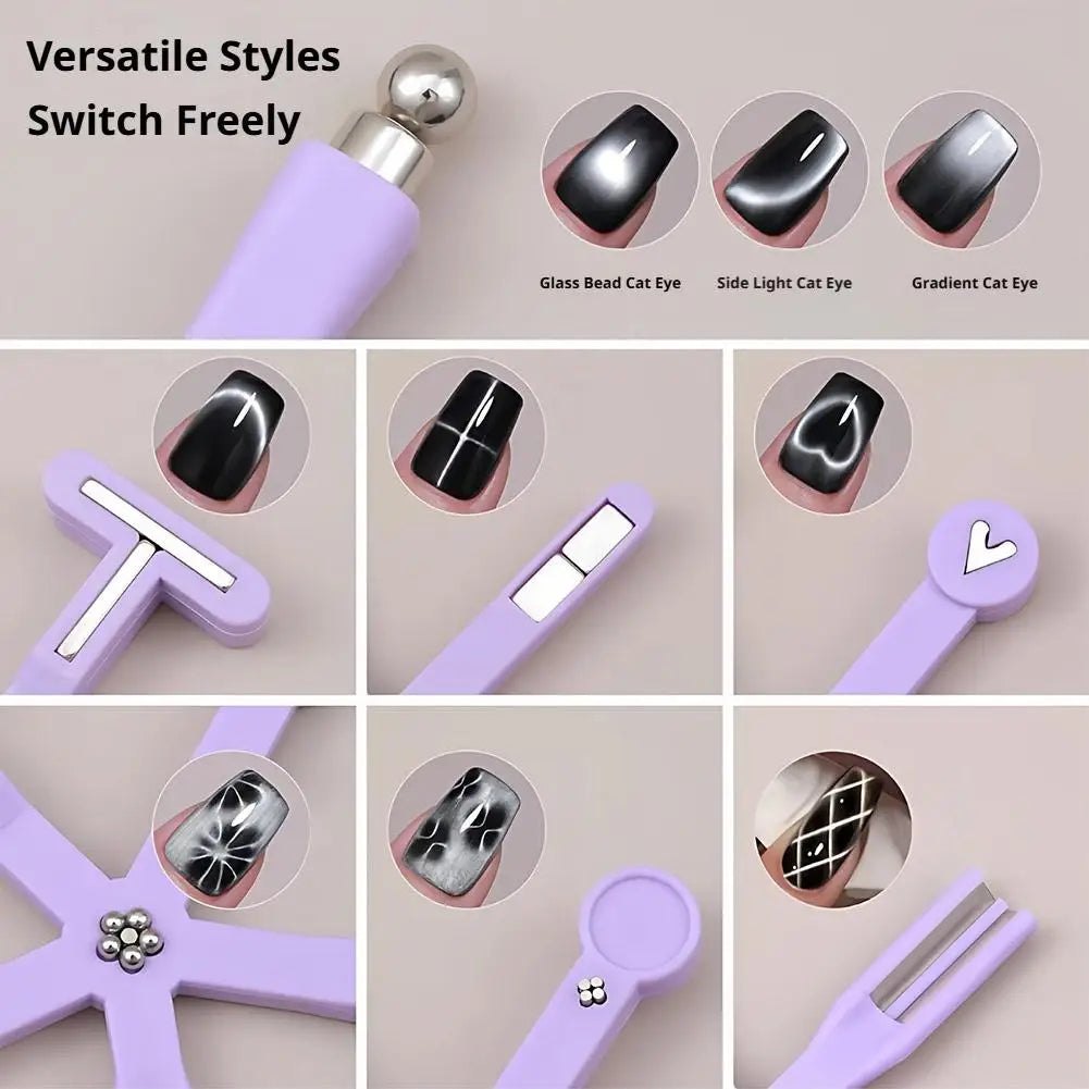8-in-1 Cat Eye Nail Magnet Tool | Starfish Gel Polish Stick Nail Art Magnet Richie's