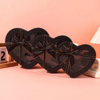 Heart-Shaped Gift Box with Bowknot & Clear Lid – 3 Sizes Gift Packaging Box Richie's Black-S 5x5x5cm