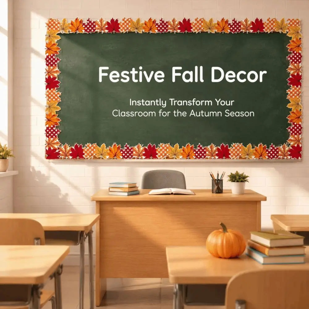 Maple Leaf Chalkboard Border Trim – 10M Self-Adhesive Roll Decorative Border Trim Richie's
