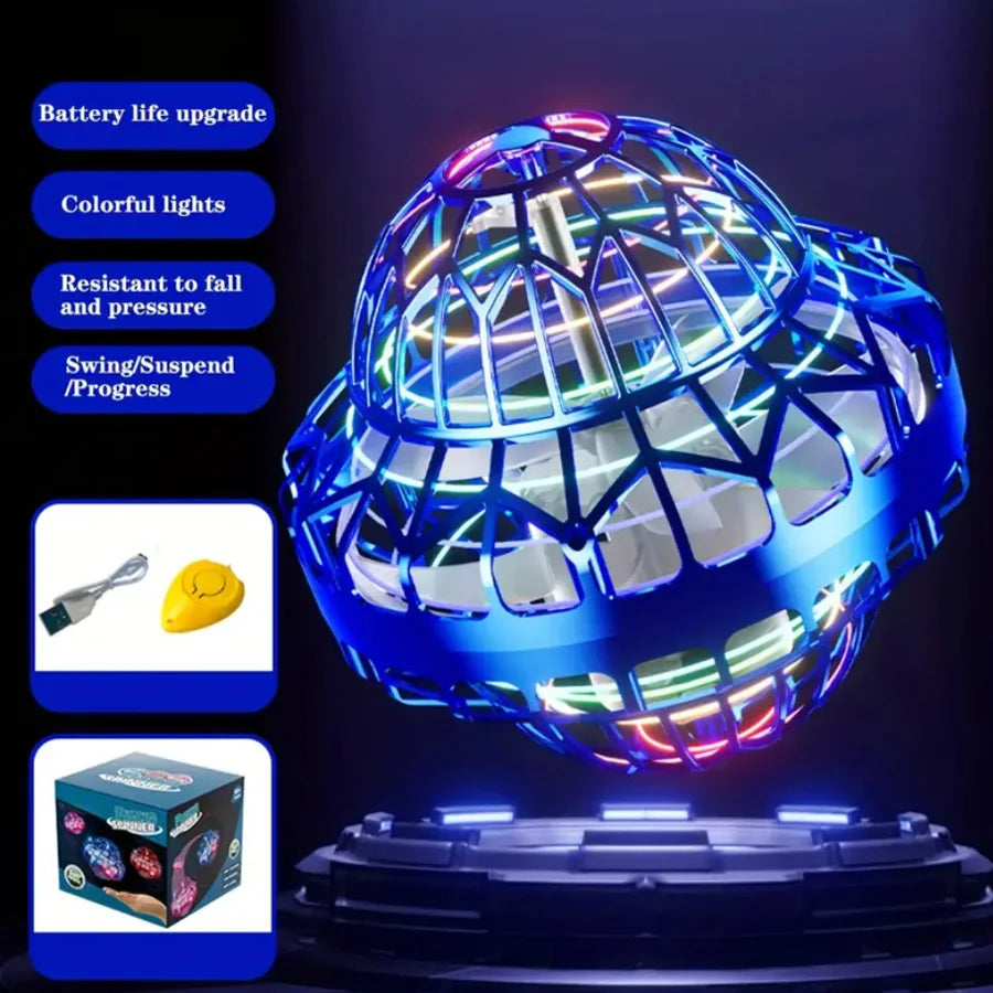 Spinning Flyball UFO LED Night Light Return Ball Toy LED Flying Toy Richie's wx-598-l OneSize