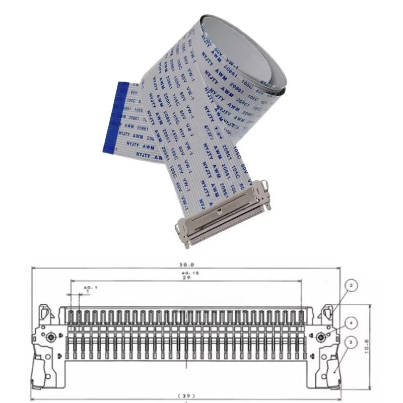 2PCS FFC Ribbon Cable 1.0mm Pitch 30-Pin AWM 20706 Multi-Length FFC Ribbon Cable Richie's