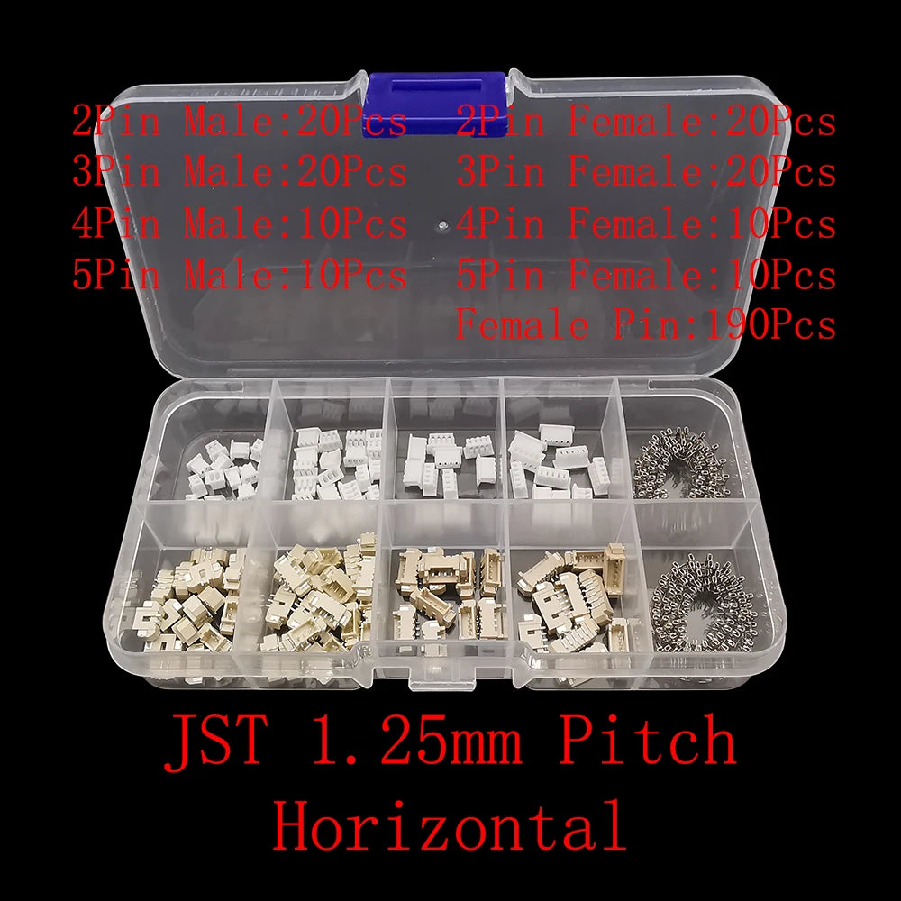 JST Connector Kit – Multi-Pitch Male & Female Housing Terminal Set Connector Terminal Kit Richie's JST 1.25 Horizontal