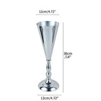 Golden Iron Flower Vase European Wedding Candle Holder Stand Decorative Flower Vase Richie's Silver M