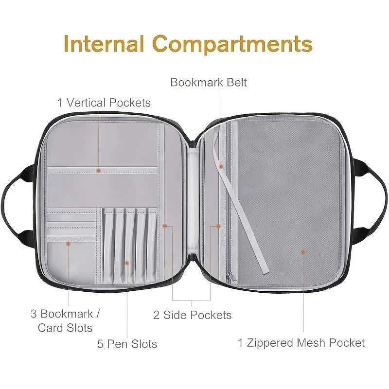 Bible Cover Bag with Zippered Pockets & Handle – Unisex Bible Carry Bag Richie's