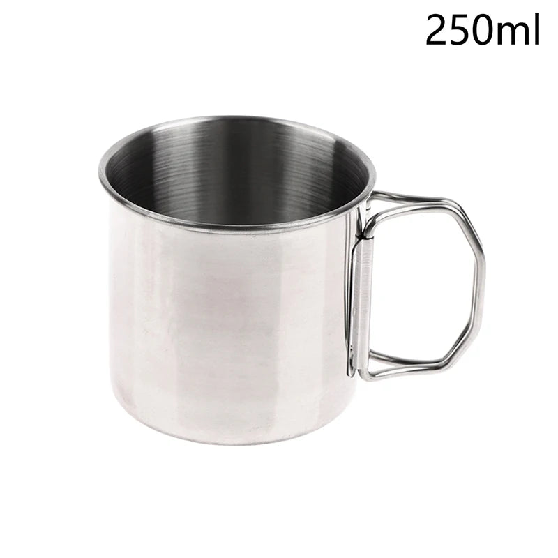 Stainless Steel Folding Camping Cup with Carabiner | 250–550ML Folding Camping Cup Richie's 250ML