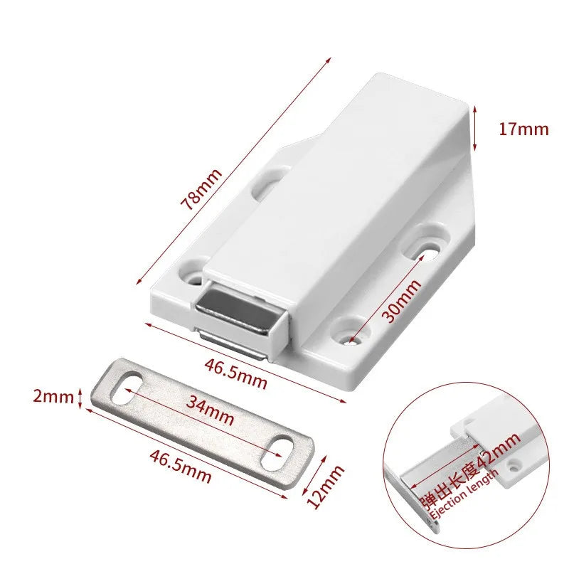 Magnetic Push-to-Open Cabinet Catch & Soft-Close Damper Cabinet Catch Hardware Richie's white