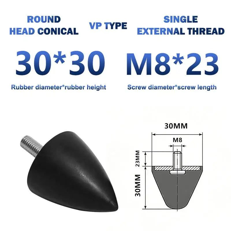 VP Type Conical Rubber Shock Absorber Buffer Pad 2pcs Rubber Shock Absorber Richie's 30x30 2pcs