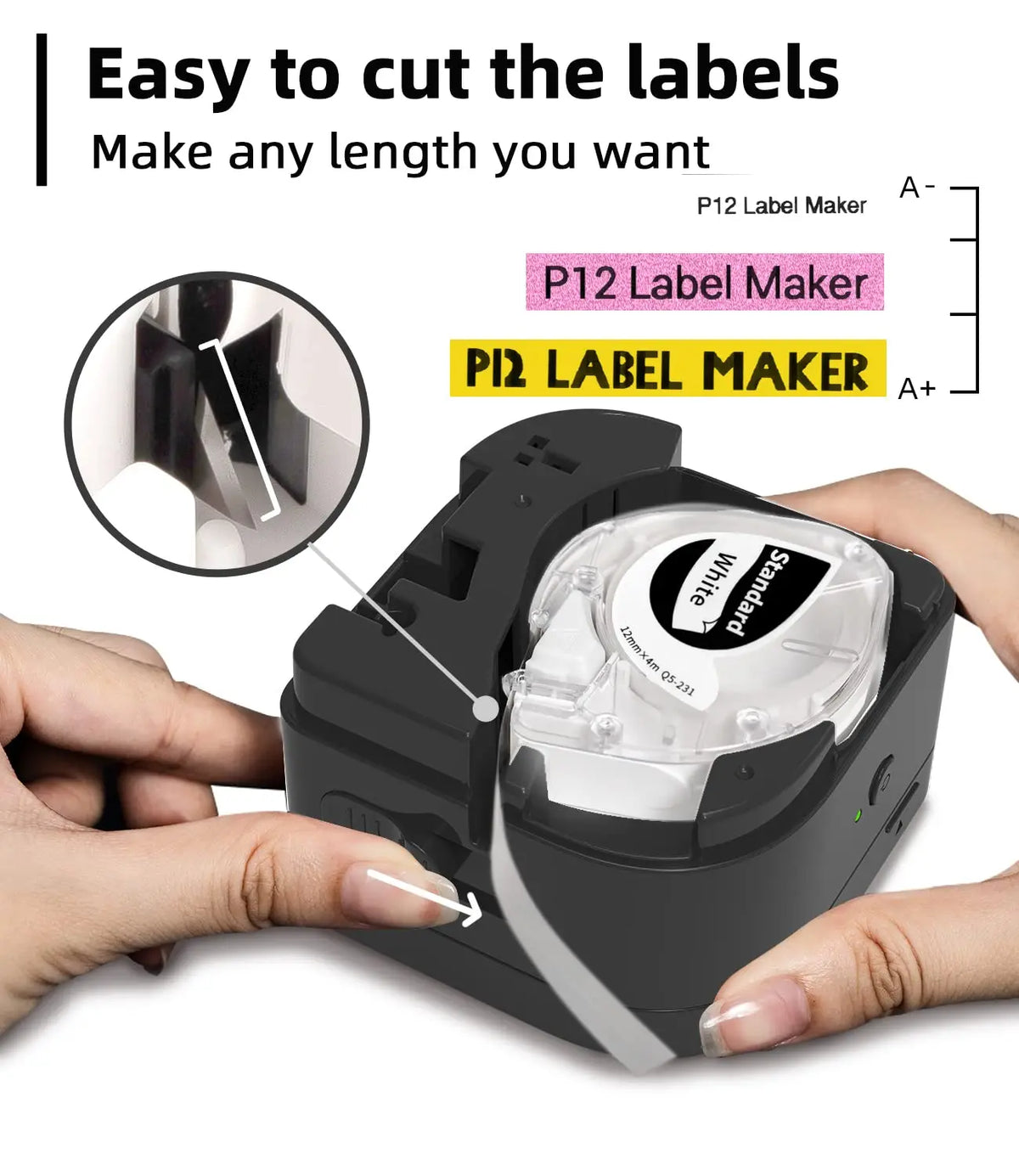 12mm Label Tape for Phomemo P12 & Dymo LetraTag – 4m Label Maker Tape Richie's