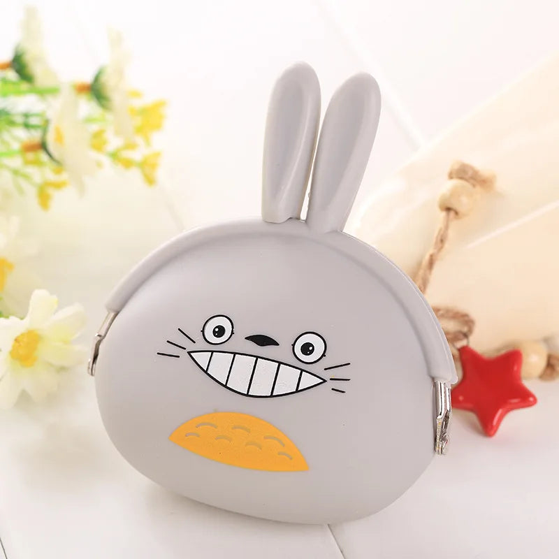 Girls Mini Silicone Animal Coin Purse – Kids Key Wallet Silicone Coin Purse Richie's Grey Rabbit