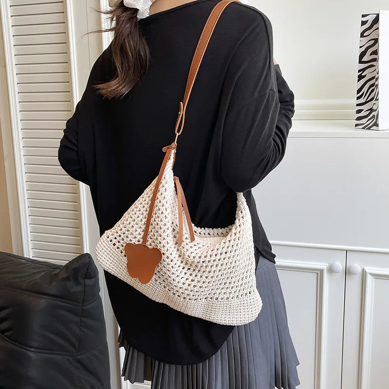 Women's Woven Straw Crossbody Bag – Summer Beach Shoulder Purse Woven Crossbody Bag Richie's