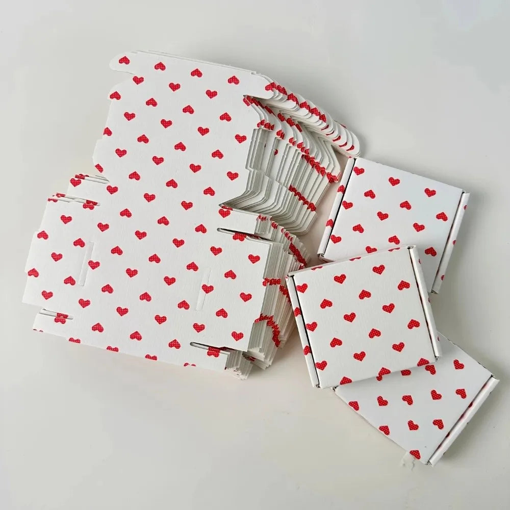 10pcs Heart Print Gift Boxes – Easy Assembly Mailer Packaging Gift Packaging Boxes Richie's