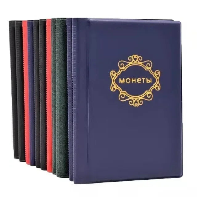 PU Leather Coin Album 120 Pockets 10 Pages Collection Book Coin Collection Album Richie's random color