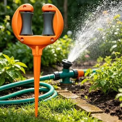Garden Hose Guide Spike ABS Roller Holder for Lawn Watering Hose Guide Stake Richie's orange
