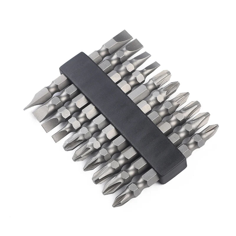 10Pcs Magnetic Double Head Phillips Slotted Screwdriver Bits S2 65mm Screwdriver Bit Set Richie's 1 set