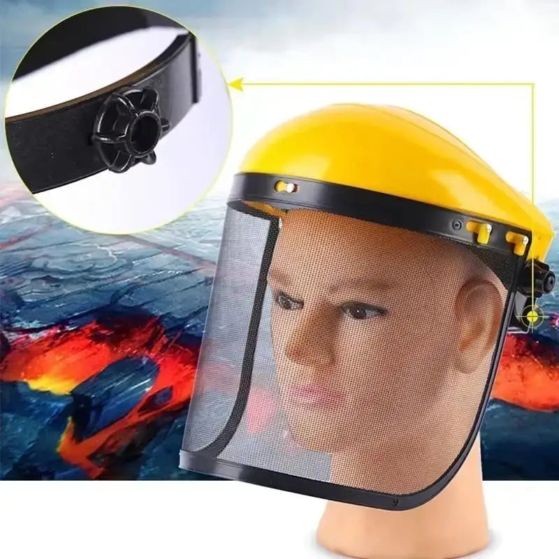 Adjustable Wire Mesh Face Shield Safety Helmet | Garden & Saw Safety Face Shield Richie's