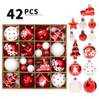 42-Piece Christmas Ball Ornaments Set – Red & White Christmas Ornament Set Richie's