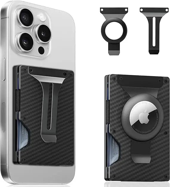 Zeeker 5-in-1 Minimalist Wallet with AirTag Slot & Money Clip Minimalist Wallet Richie's Carbon Fiber