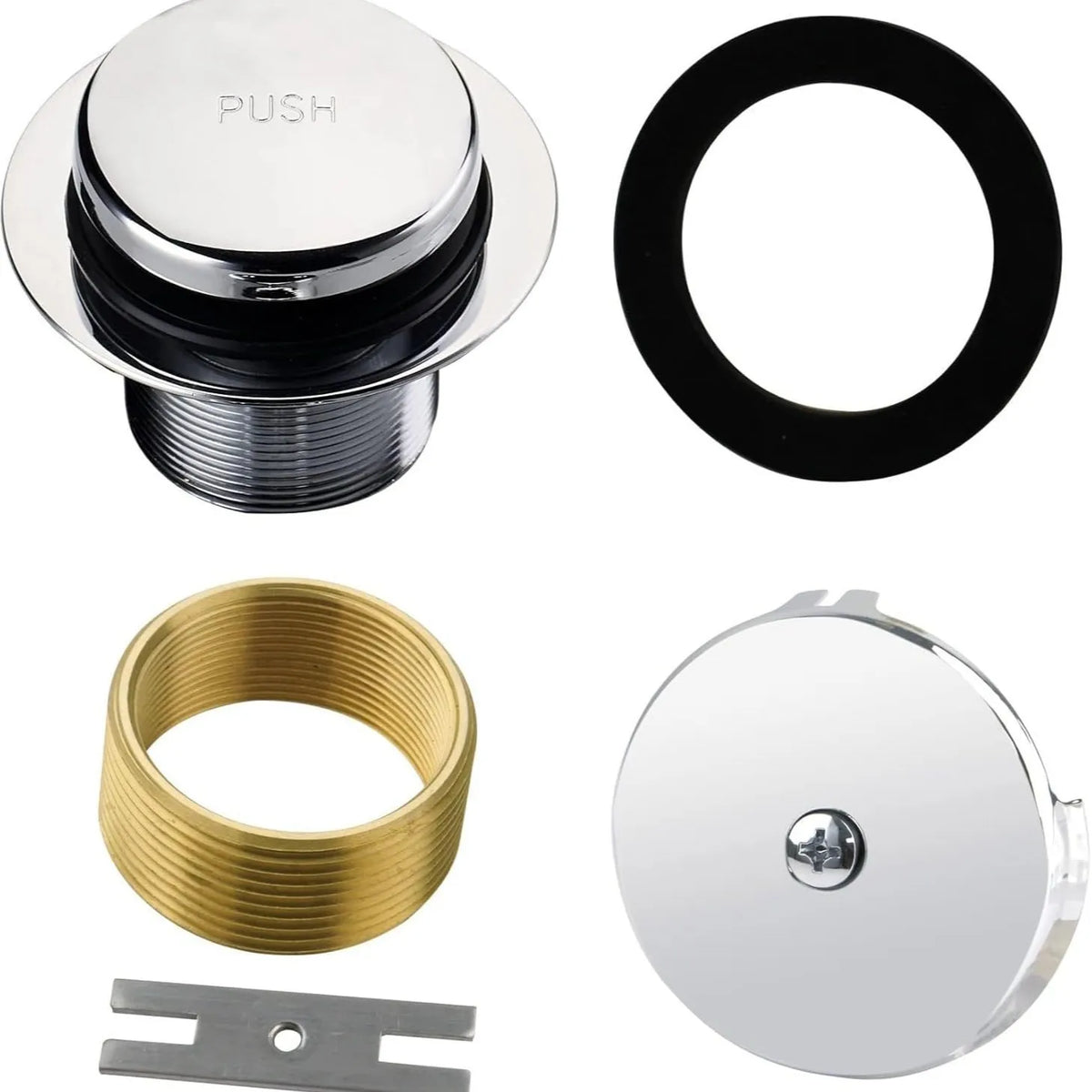 Bathtub Drain Full Set | Pop-Up Bouncing Core Drain Kit Bathtub Drain Kit Richie's TK1SCP