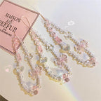 Korean Pink Bear Butterfly Phone Strap Lanyard Keychain Charm Phone Strap Keychain Richie's
