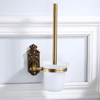 HOBHE Antique Brass Wall-Mounted Toilet Brush Holder Set Toilet Brush Holder Richie's