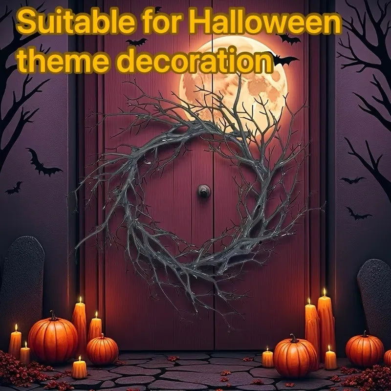Spooky Black Branch Halloween Wreath – Vintage Wall Decor Halloween Wreath Richie's