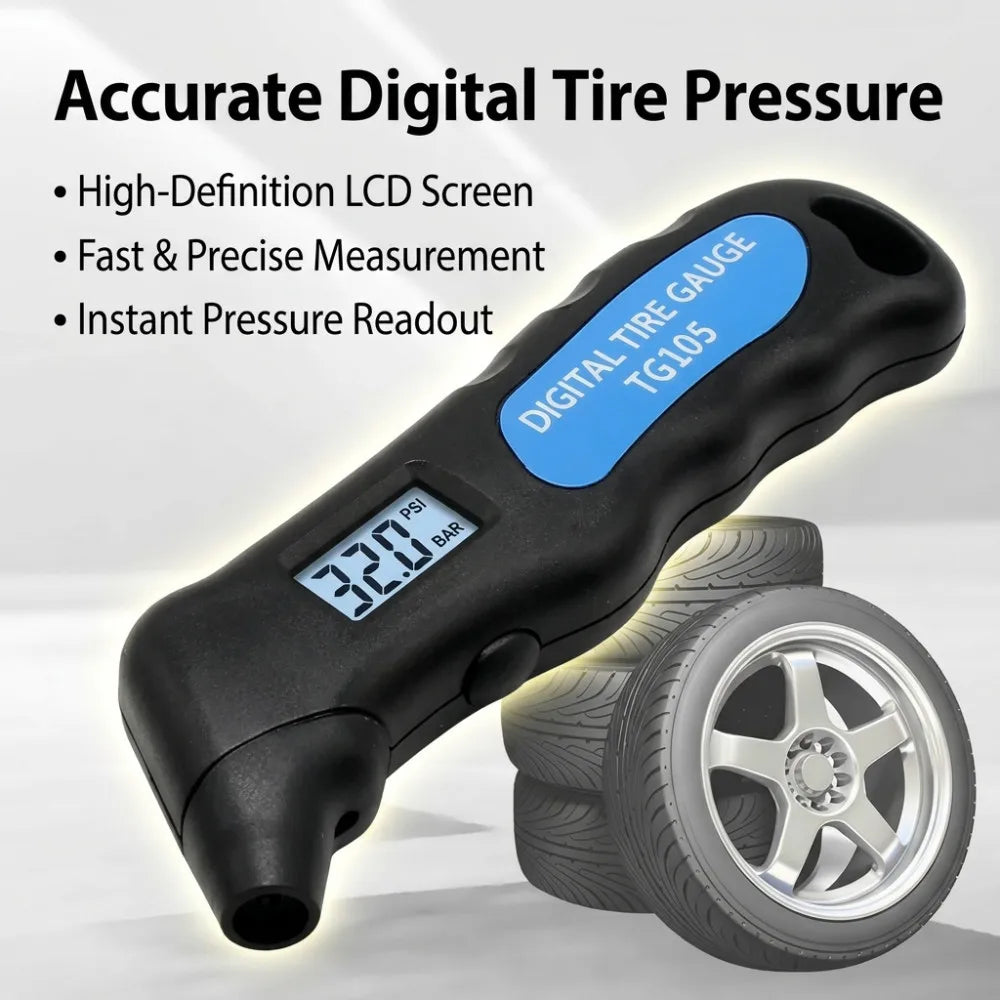 Digital Tire Pressure Gauge LCD PSI Meter – Car & Motorcycle Tire Pressure Gauge Richie's