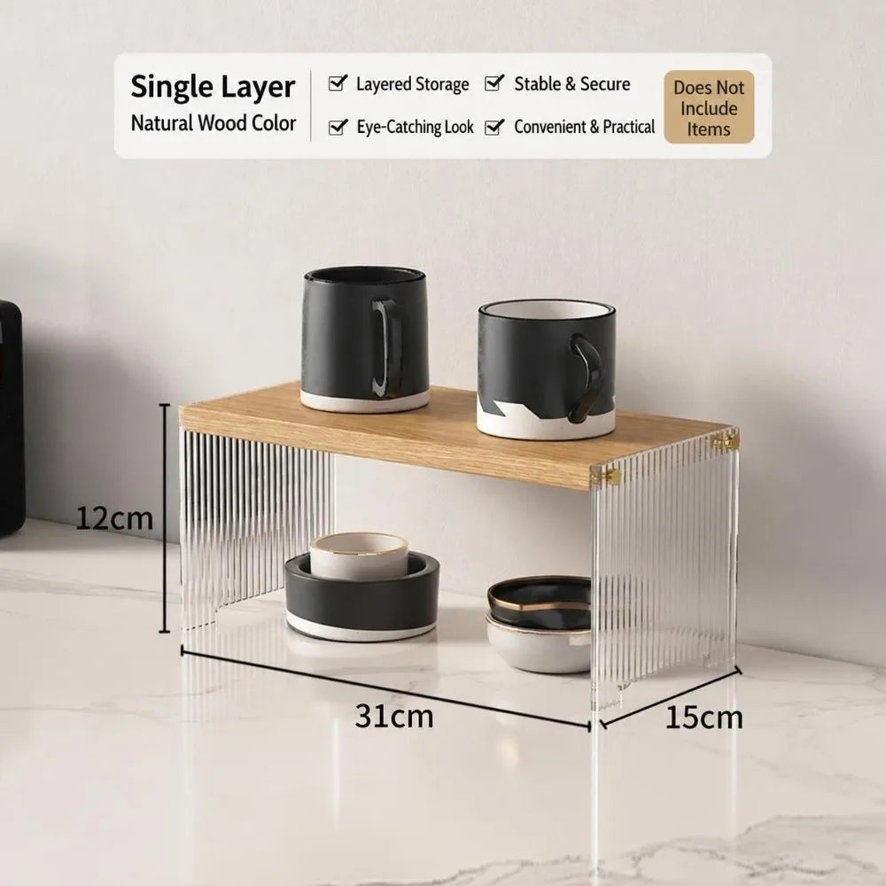 Acrylic Cup Storage Rack – Dust-Proof Tabletop Display Shelf Cup Storage Rack Richie's Type A-1 Layer