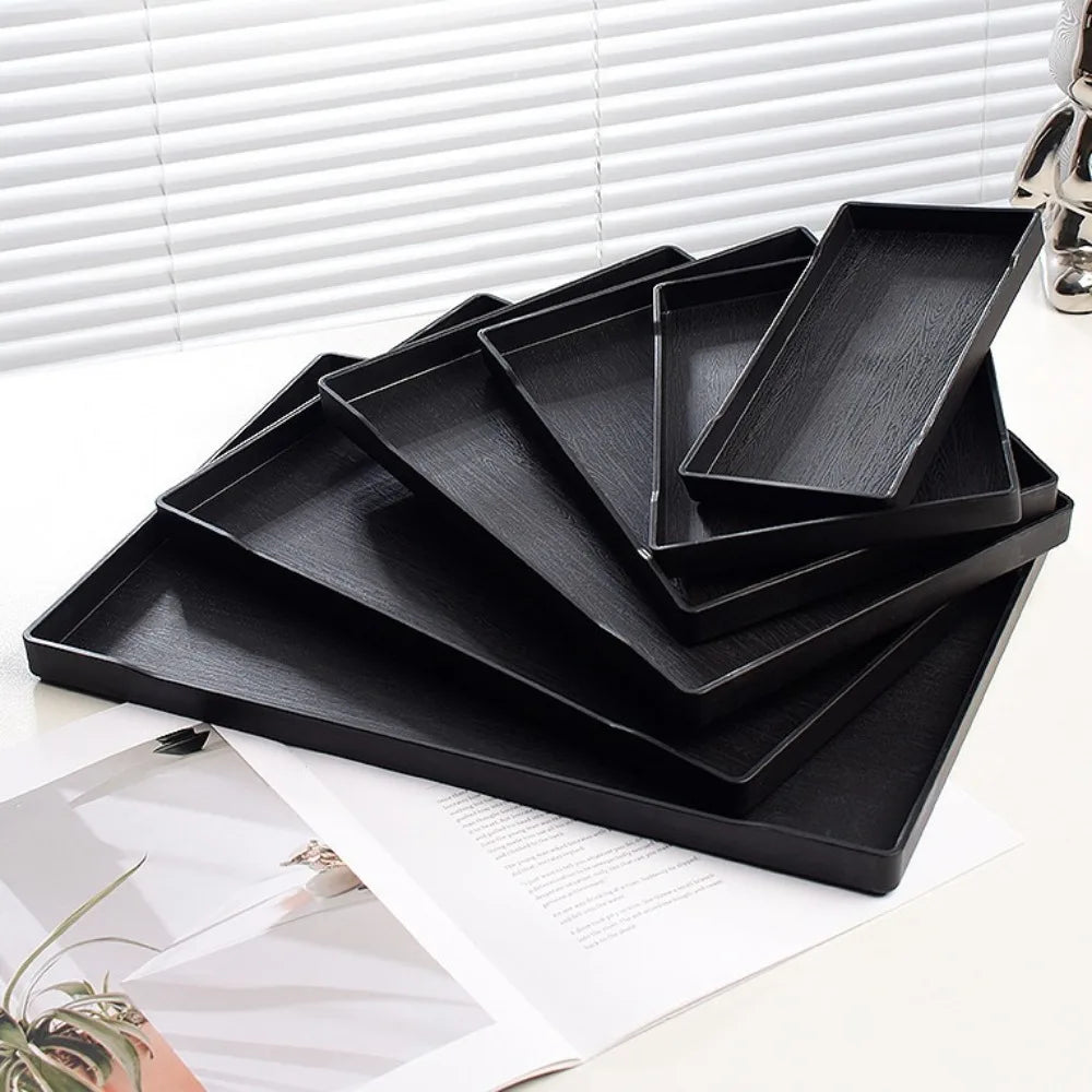 Rectangle Plastic Decorative Tray – Multi-Purpose Bathroom Organizer Decorative Plastic Tray Richie's