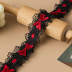 1 Yard Pleated Bow Lace Trim Ribbon – Handmade Fabric DIY Lace Trim Ribbon Richie's Color6 L