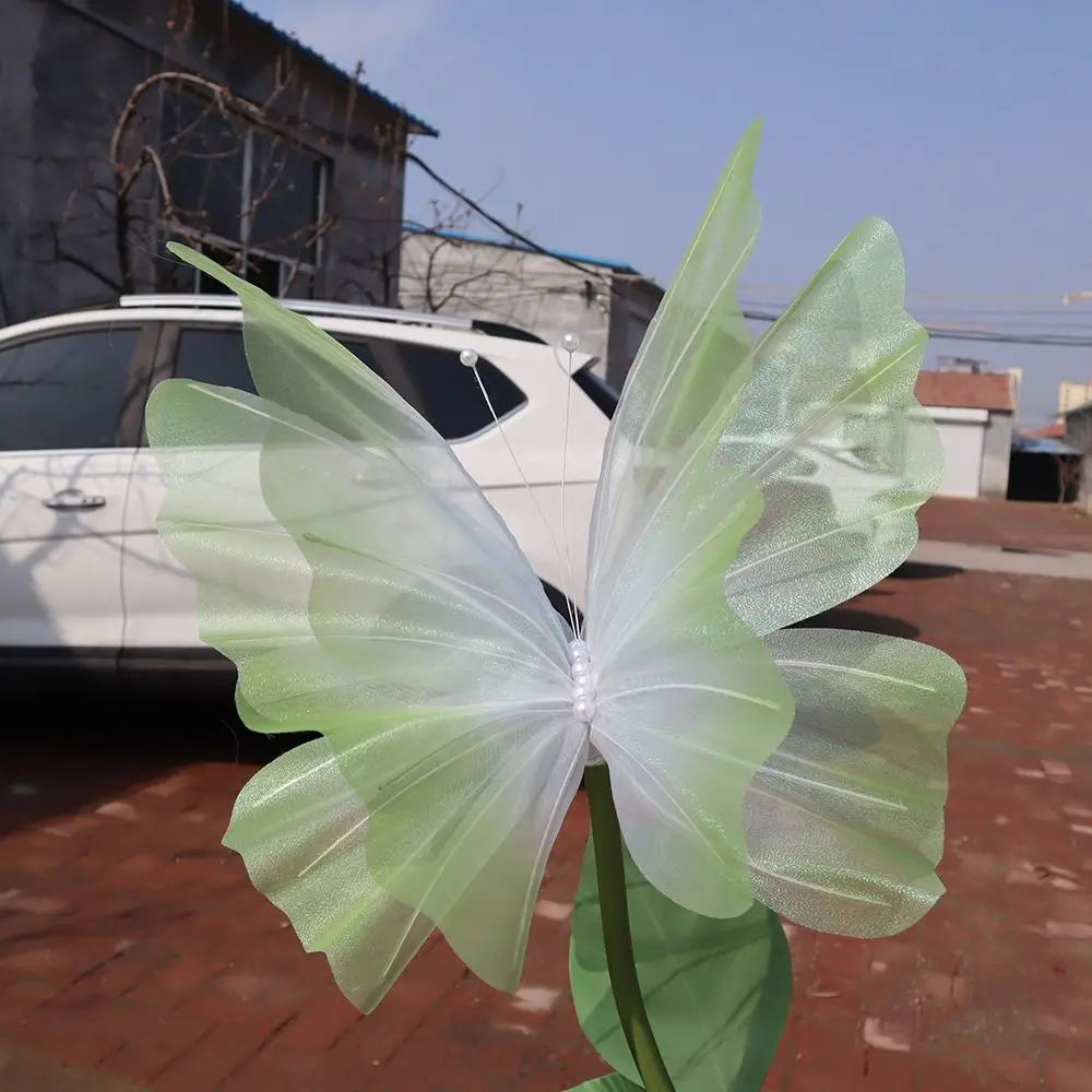 50cm Giant 3D Silk Gauze Artificial Butterfly Wedding Decor Party Decoration Prop Richie's green-style2