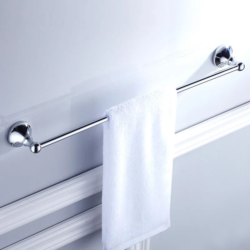 Wall Mounted Brass Towel Bar with Hook 60cm – Chrome/Gold Towel Bar Rack Richie's