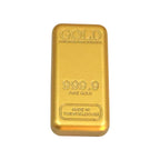 Realistic Gold Bar Replica – Alloy Metal Collectible Décor Decorative Figurine Richie's 1pc S