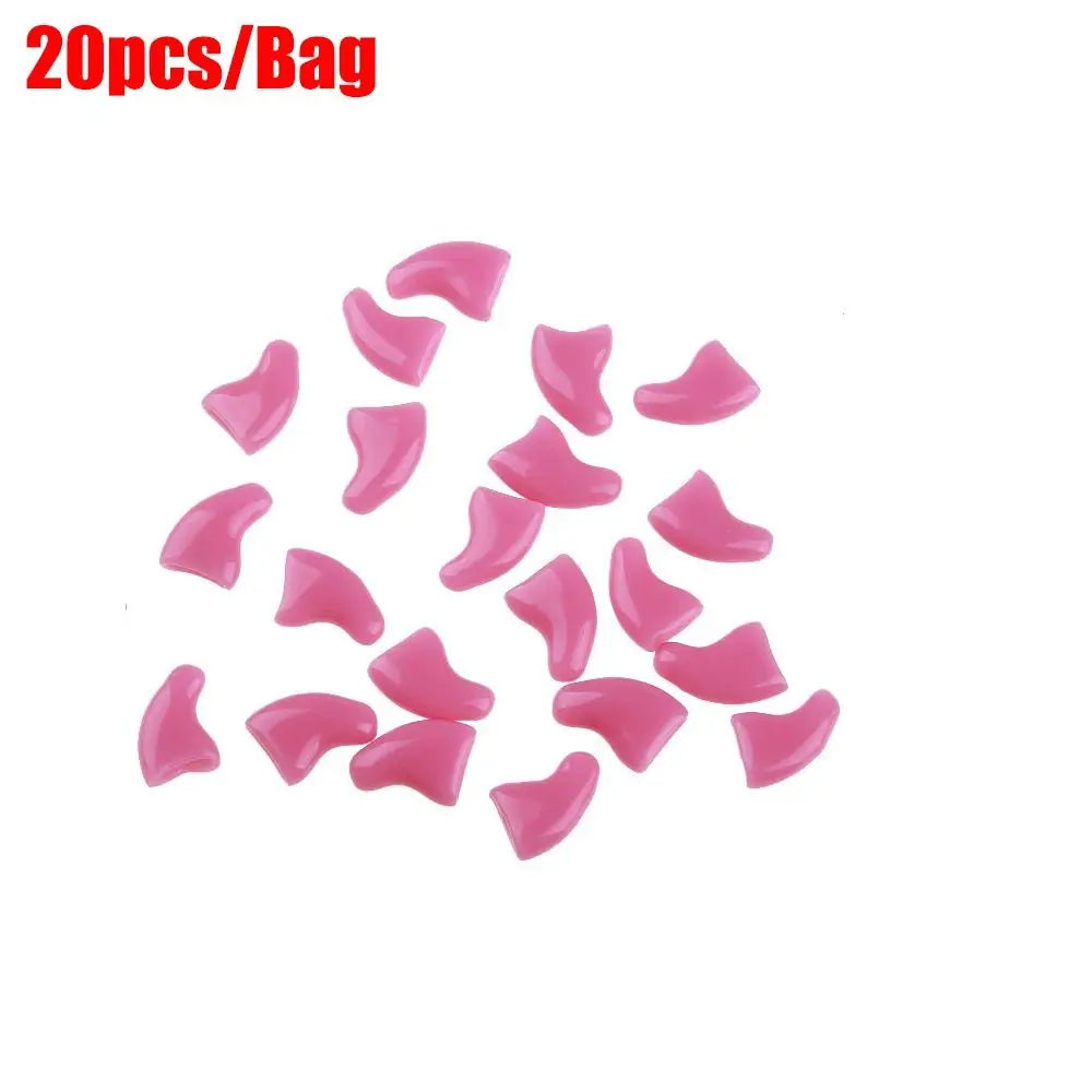 Silicone Cat Nail Caps – Soft Colorful Claw Covers 20 Pack Cat Nail Caps Richie's pink