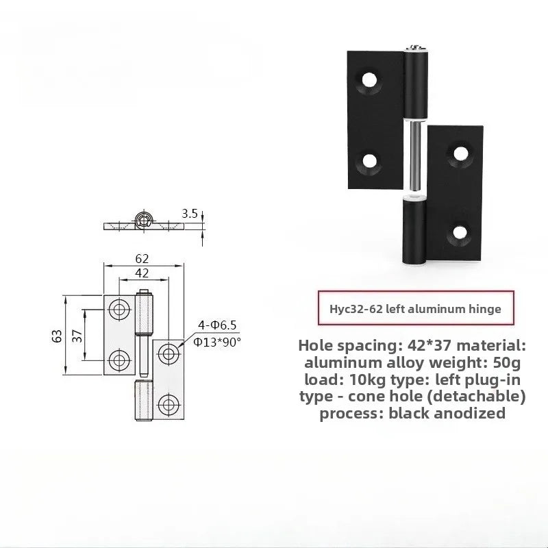 Plug-In Aluminum Alloy Cabinet Door Hinge – Quick Release Cabinet Door Hinge Richie's HYC32-62 left