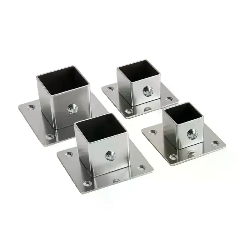 Stainless Steel Square Tube Flange Base Connector 25/30/35mm Tube Flange Connector Richie's