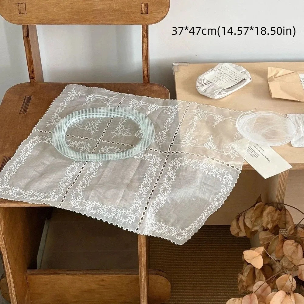 Floral Embroidered Lace Placemats | French Style Table Mats Lace Placemat Richie's -Style A L