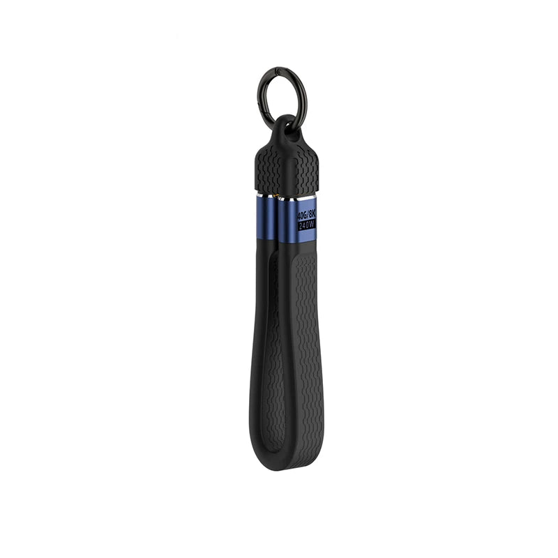 USB4 Type-C Cable 40Gbps 8K 240W PD E-Marker + Keychain USB-C Cable Richie's Black