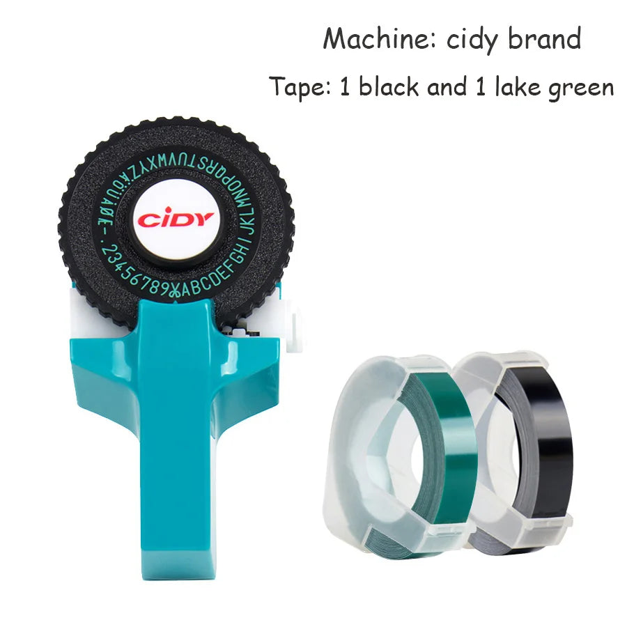 CIDY Mini Handheld Label Maker 3D Embossing Typewriter Machine Handheld Label Maker Richie's blue