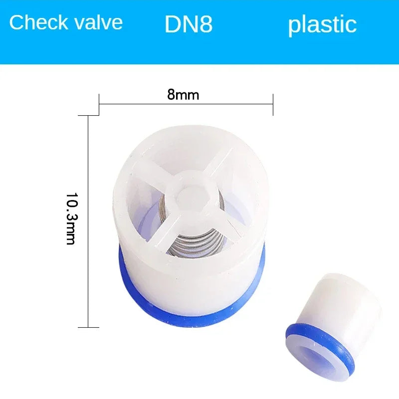 500 Pcs Plastic Inline Spring Check Valve Pipe Fittings Pipe Check Valve Richie's DN8