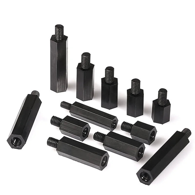 M3 Nylon Standoff Spacers Male-to-Female PCB Spacing Screws Nylon Standoff Spacers Richie's 100pcs Black M3x9x6