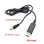 USB 5V to 12V Step-Up Boost Cable 2.1x5.5mm DC Adapter USB Power Boost Cable Richie's
