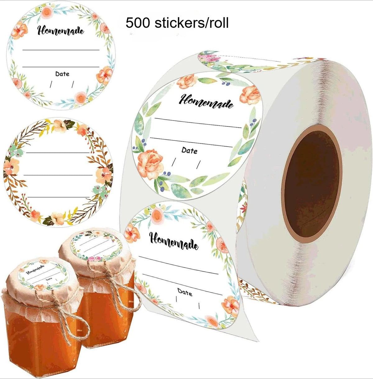 Watercolor Floral Canning Labels – Write-On Mason Jar Stickers Canning Jar Labels Richie's 1roll one size fits all