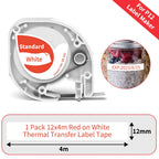 12mm Label Tape for Phomemo P12 & Dymo LetraTag – 4m Label Maker Tape Richie's Q5-232
