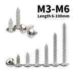 304 SS Truss Head Self-Tapping Screws M3–M6 | 6–100mm Self-Tapping Screws Richie's M3 - (20PCS) 6mm