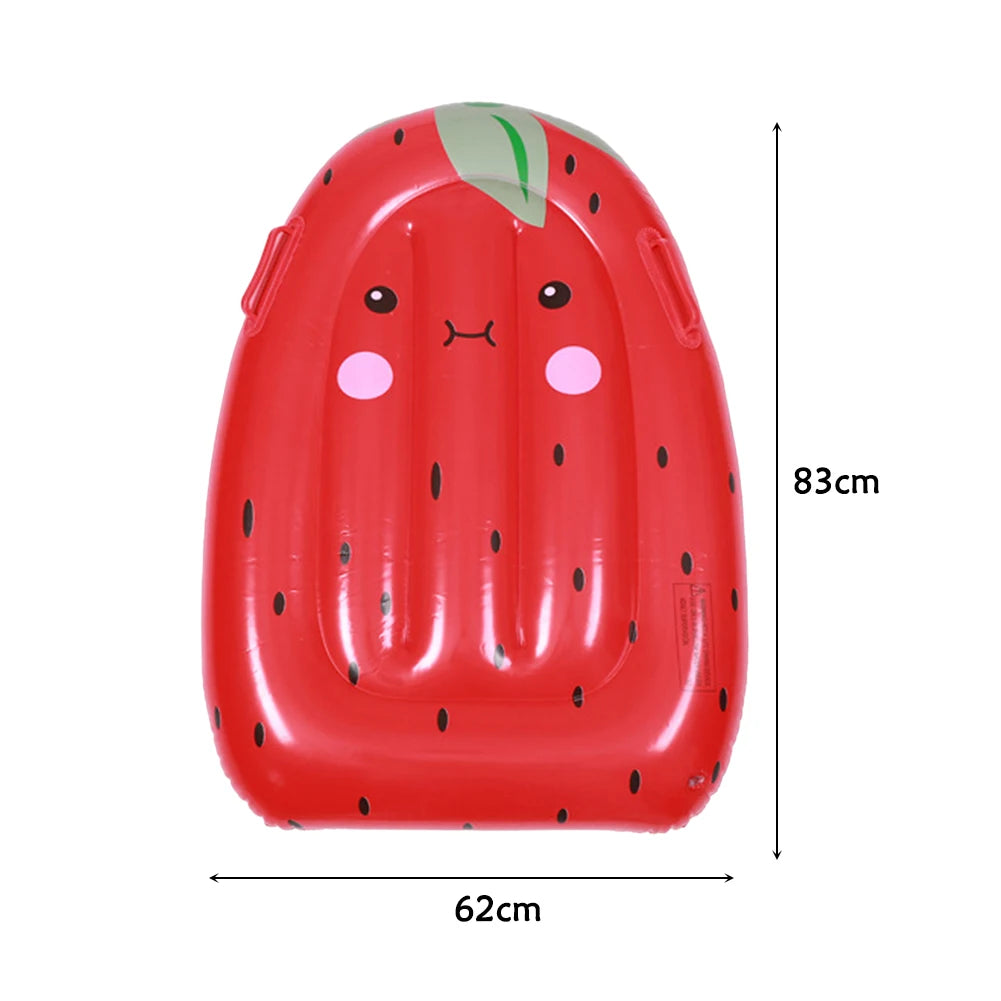Kids Inflatable Floating Surfboard Pool Lounger | VAKIND Kids Pool Float Richie's Strawberry 83x62cm