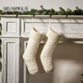 Knit Christmas Stocking 18" Kids Candy Gift Bag Holiday Decor Christmas Stocking Richie's Grey