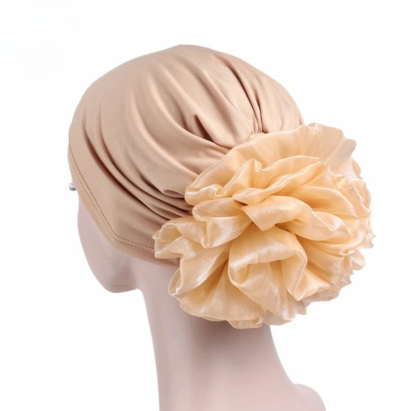 Women's Ruffle Flower Turban Hat – Headscarf & Sleep Cap Women's Turban Hat Richie's