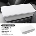 Tesla Model 3 & Y Armrest Cover – Soft Leather Console Pad Car Armrest Cover Richie's White